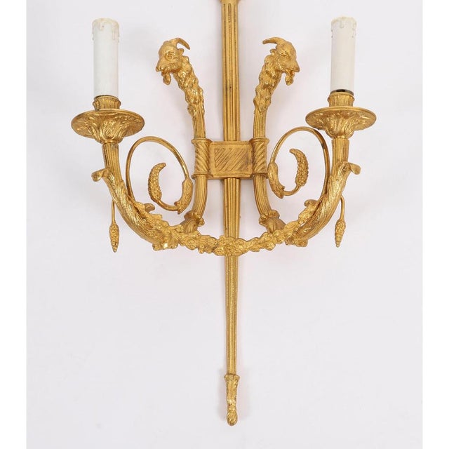 Antique French Neo-Classical Ormolu Wall Lights, 1800s, Set of 2 For Sale - Image 5 of 12
