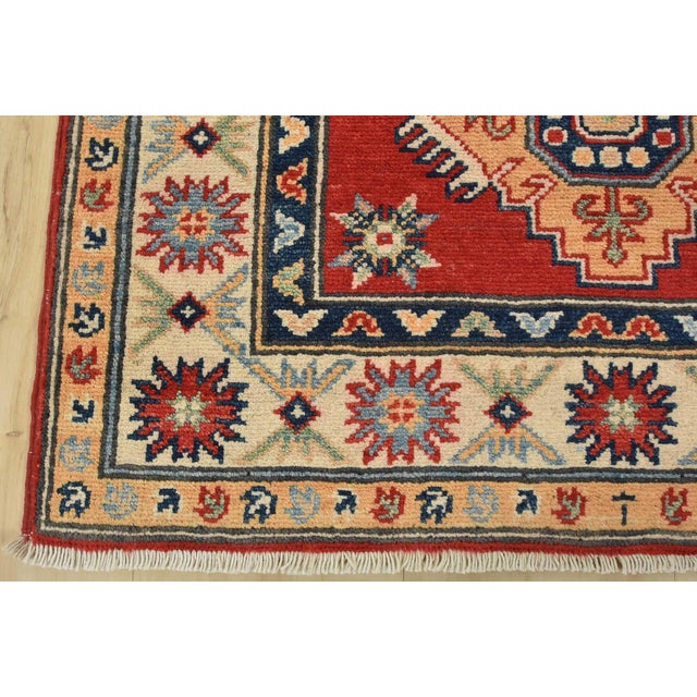 Kazak Runner 2’8” X 9’5” Red Wool Tribal Hand-Knotted Oriental Rug For Sale - Image 10 of 13