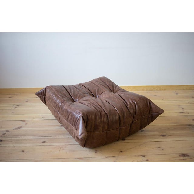 Brown Dubai Leather Togo Sofa, 1970s, Set of 5 For Sale - Image 3 of 9