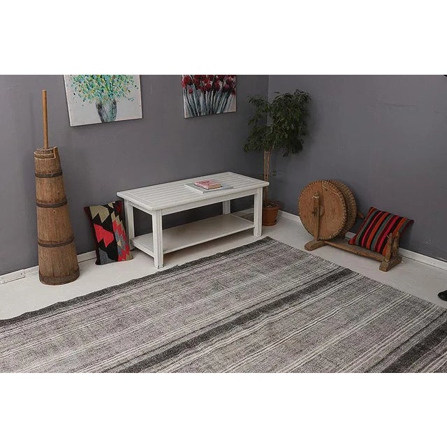 Large Gray Vintage Kilim For Sale In Los Angeles - Image 6 of 7