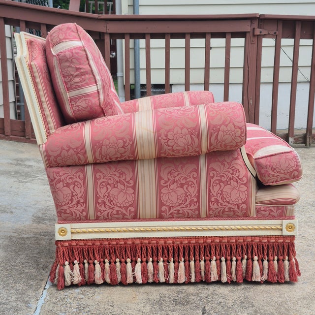 1990s Meroni Francesco Attr. Italian Neoclassical Style Arm Chair For Sale - Image 9 of 17
