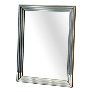 Wall Mirror Framed with Beveled Mirror Glass For Sale