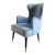 Vintage Blue Velvet Chair, 1980s For Sale - Image 3 of 7