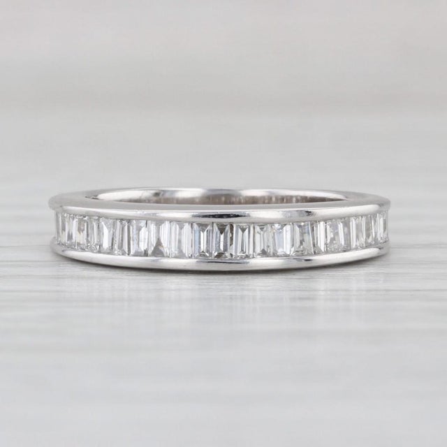 2000 - 2009 0.70ctw Diamond Wedding Band 14k White Gold Size 5.5 Stackable Anniversary Ring For Sale - Image 5 of 8
