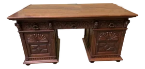 Antique Double-Sided Neo-Renaissance Desk