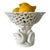 Old Paris Style Reticulated White Ceramic Swan Pedestal Bowl For Sale