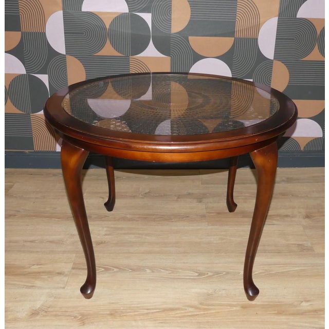 Chippendale Round Coffee Table in Wicker and Glass, 1960s For Sale - Image 6 of 8