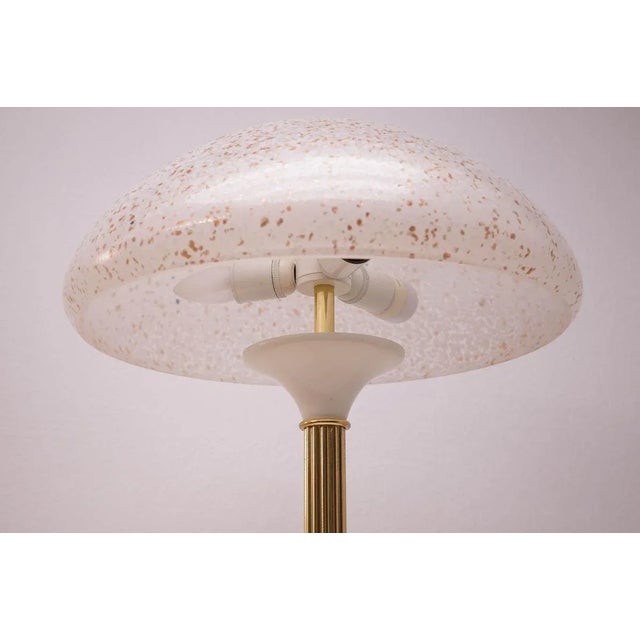 Metal Glass & Brass Table Lamp, 1970s For Sale - Image 7 of 9