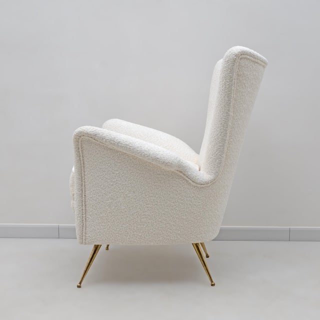 Art Deco armchair, attributed to Gio Ponti, originally designed for the prestigious Hotel Bristol Merano in Italy. The...