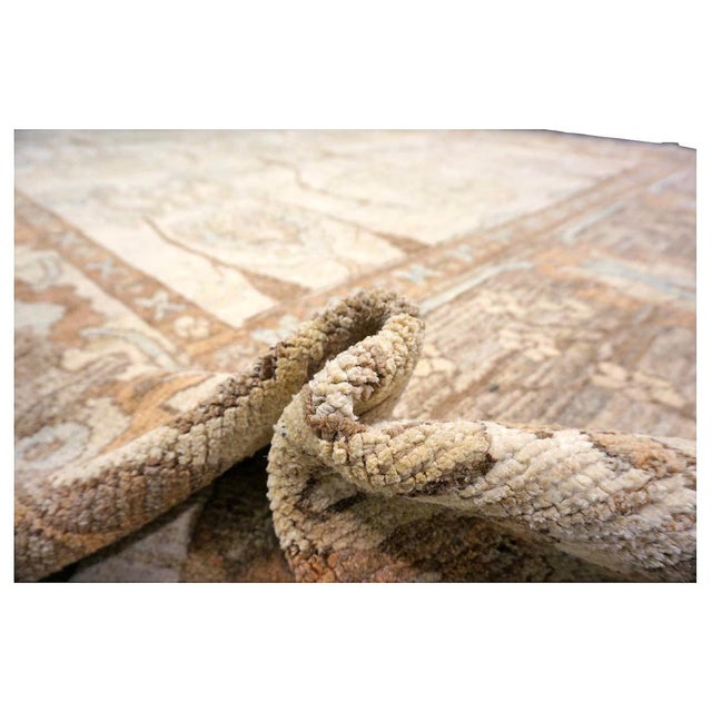 Early 21st Century Turkish Donegal Wool & Hemp 13x18 Ivory, Tan & Rust Handmade Oversized Area Rug #1140073 For Sale - Image 5 of 6