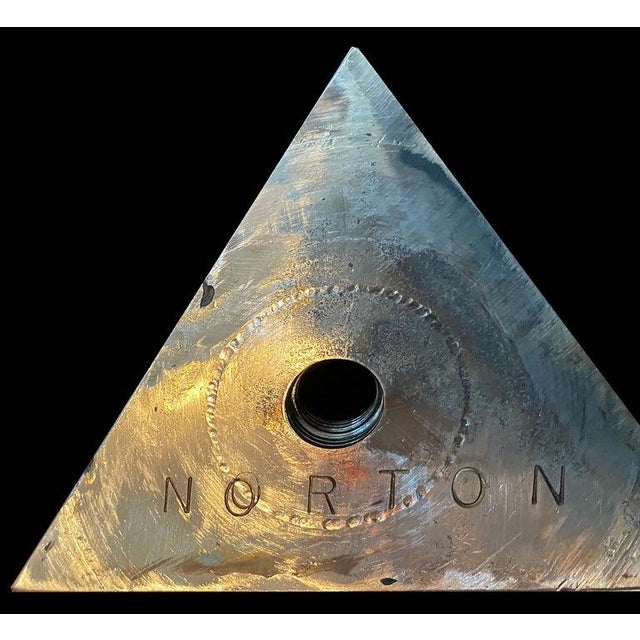 Abstract Sculpted Stainless Steel Table Lamp, Metal Shade by Norton For Sale - Image 12 of 12