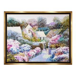 Late 20th Century Blossomed Path to the House, Ming Feng For Sale