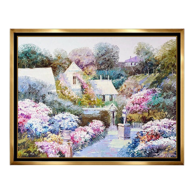 Late 20th Century Blossomed Path to the House, Ming Feng For Sale