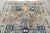 1900s Antique Navy Tan Distressed Indo Kashan Botanical Animal Allover Design Hand-Knotted Wool Low Pile Rug - 9’8“ X 12’ For Sale - Image 4 of 12