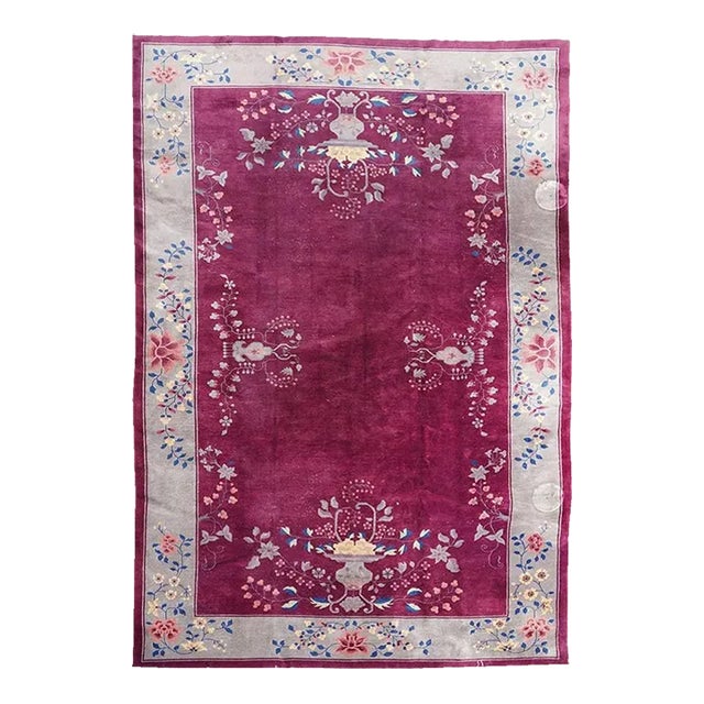 Antique Art Deco Chinese Rug For Sale