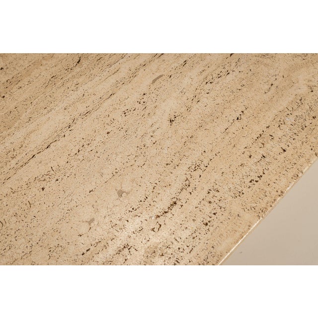 Large Triangular Travertine Coffee Table, 1970s, Set of 2 For Sale - Image 12 of 14