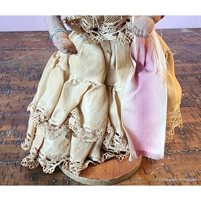 Textile Vintage Hand-Made Cloth & Wire Female Woman Doll W/ Jug, C1940s For Sale - Image 7 of 8