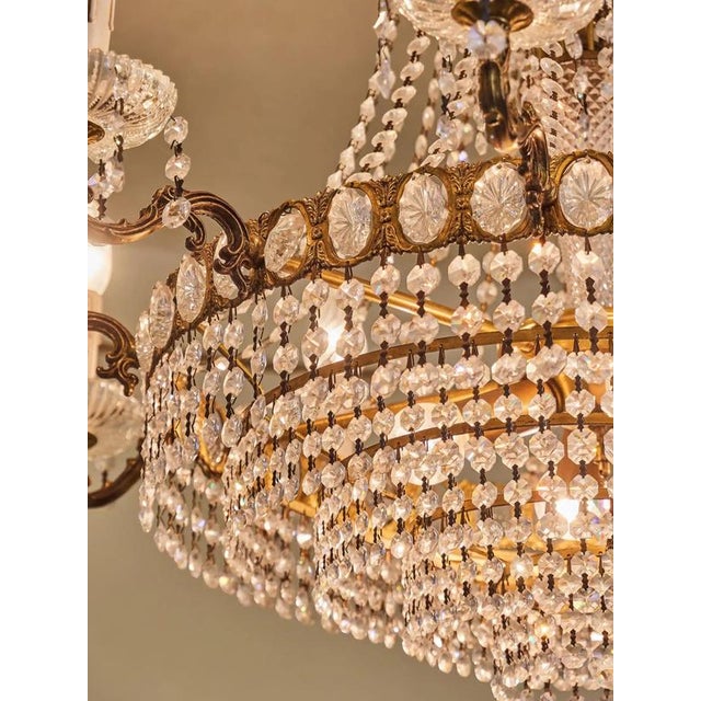 Crystal Chandelier with 14 Bulbs For Sale - Image 11 of 11