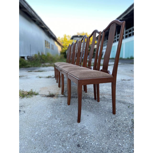 Set of Six Classic Dining Chairs | in the Style of Stanley Jay Friedman for Brueton in Late 20th Century For Sale - Image 9 of 13