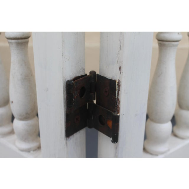 1960s 1950's Vintage White Turned Wood Room Divider Screen For Sale - Image 5 of 13