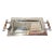 Large Shiny Silver Metal Tray With Jeweled Handles For Sale