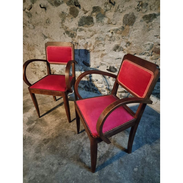 French Art Deco Beech Armchairs, 1930s, Set of 2 For Sale - Image 11 of 17