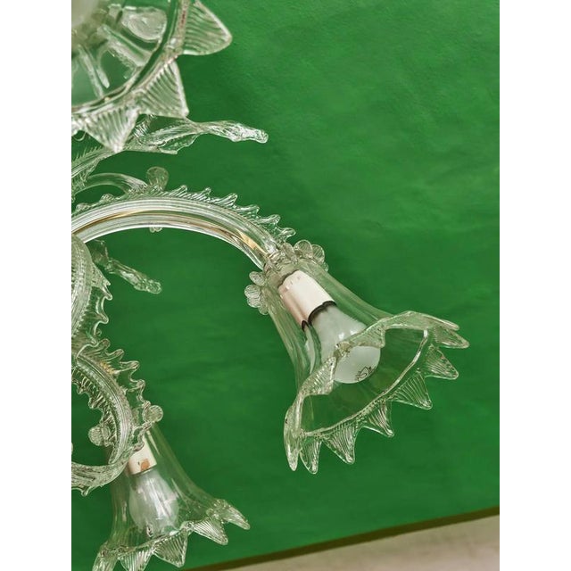 Glass Venetian Murano Crystal Chandelier, Italy, 1950 For Sale - Image 7 of 10