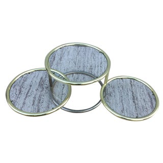 1970's Modern Swivel Brass Coffee Table For Sale