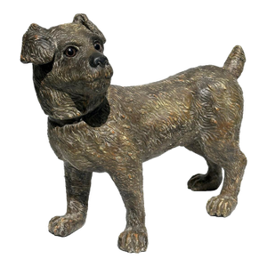 1940s Austrian Standing Terrier Dog Composition Lifesize Figural Sculpture