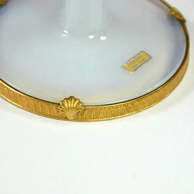 French Opaline Glass Ormolu Vase, 1950s. For Sale - Image 4 of 10