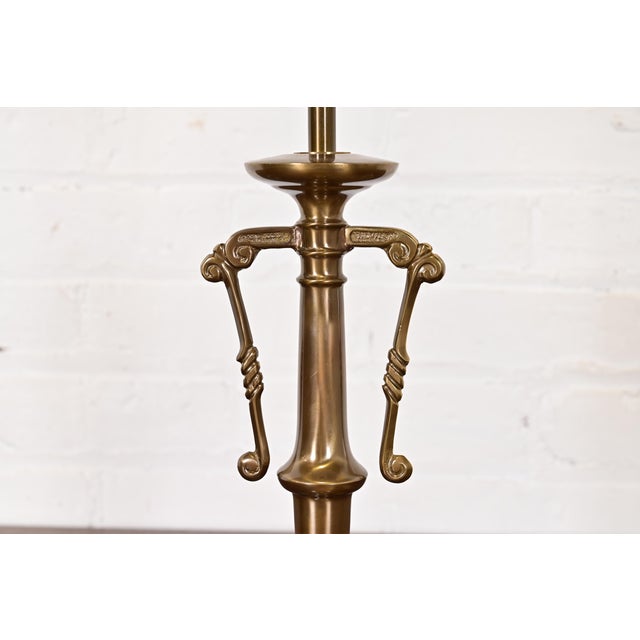 Ralph Lauren Style Art Deco Brass Table Lamp For Sale - Image 10 of 16