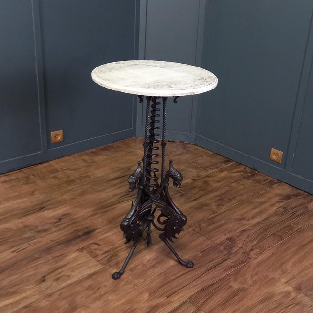 Wrought-Iron Table with Marble Top For Sale - Image 14 of 14