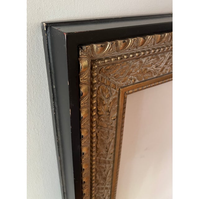 Arts & Crafts Gold & Black Wood Frame, Carved Oak Leaves For Sale - Image 10 of 17