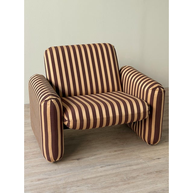Textile Ray Wilkes “Chiclet” Lounge Chair for Herman Miller in Striped Cotton Jacquard For Sale - Image 7 of 12