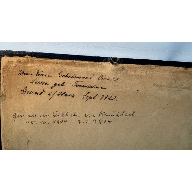 Wilhelm Von Kaulbach, Lady's Biedermeier Portrait, 1800s, Oil on Canvas, Framed For Sale - Image 5 of 11