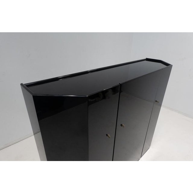 1980s Black Lacquered Cabinet by Kazuhide Takahama for Cassina, 1980s For Sale - Image 5 of 8