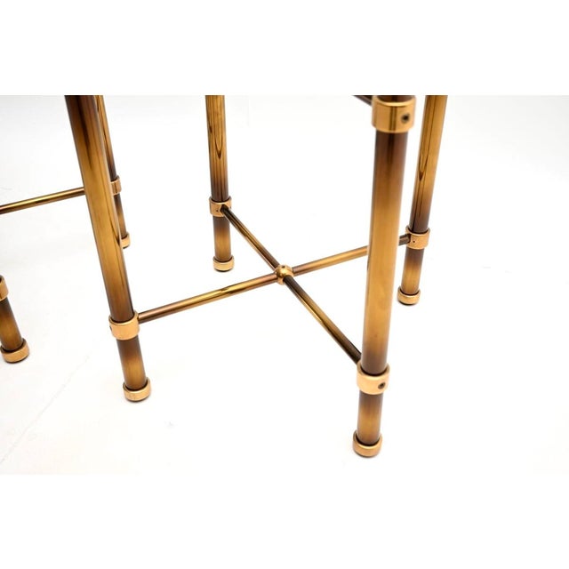 Vintage French Brass and Glass Side Tables, 1970s, Set of 2 For Sale - Image 10 of 11