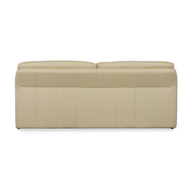 Lauser Atlanta Leather Three-Seater Beige Cream Sofa Couch For Sale - Image 11 of 13