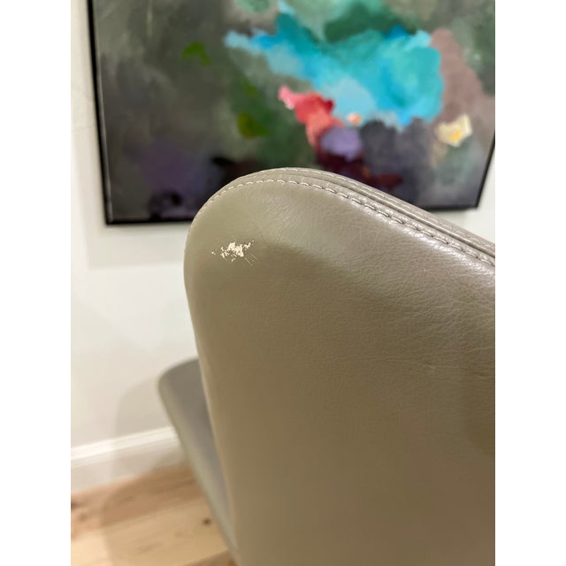 Gray BoConcept Hamilton Scandinavian Modern Leather Armchair With Ottoman For Sale - Image 8 of 10