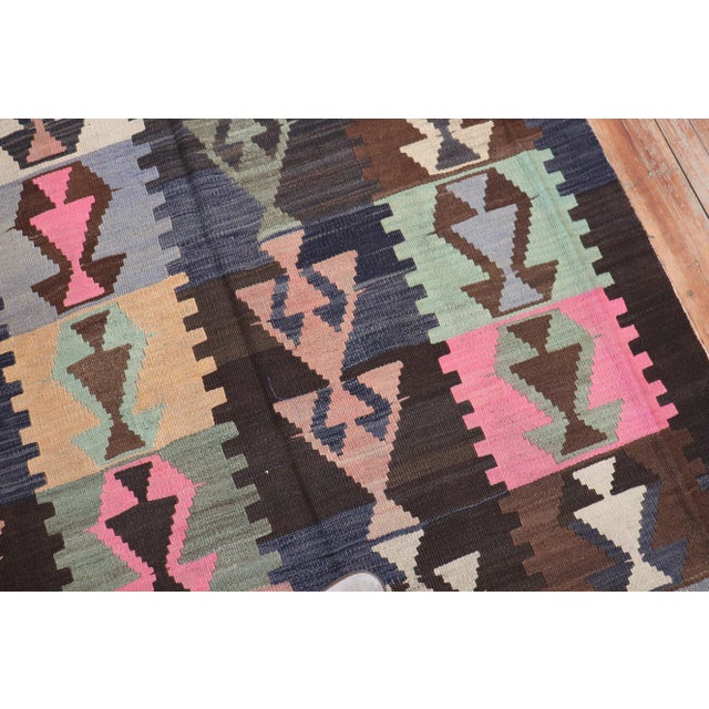 Mid 20th Century Vintage Tribal Turkish Kilim - 6'2" x 10'2" For Sale - Image 5 of 10