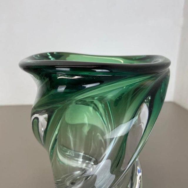 Crystal Wave Glass Vase from Val Saint Lambert, Belgium, 1960s For Sale - Image 12 of 18