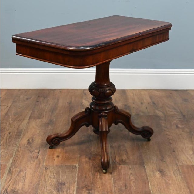Victorian Mahogany Games Table Fold-Over Card 1860 For Sale - Image 9 of 9