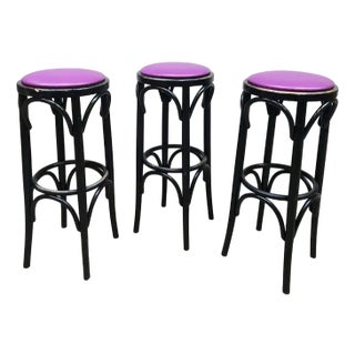 Vintage Bistro Barstools in the style of Thonet, 1970s, Set of 4 For Sale