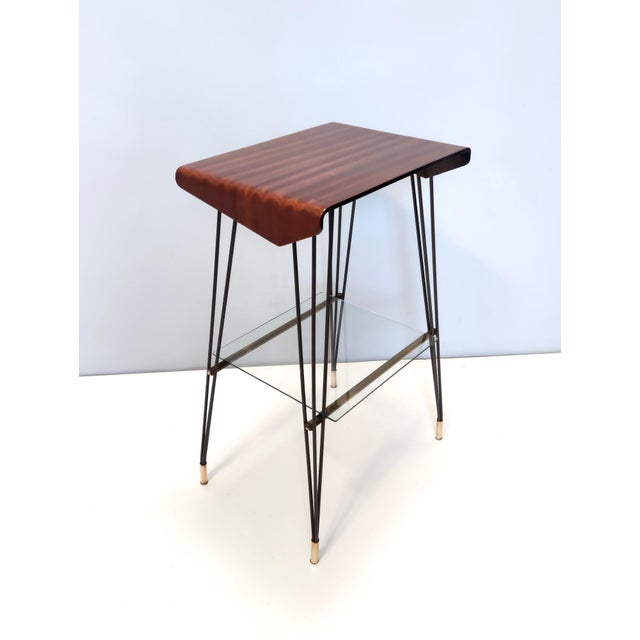 TV Stand or Side Table with Iron Frame and Ebonized Beech Top, Italy, 1960s For Sale - Image 17 of 17