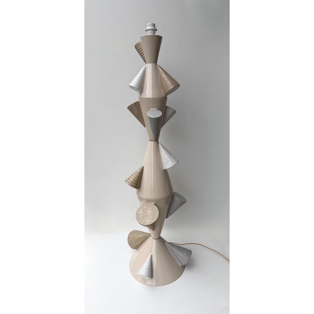 Contemporary Ceramic Cones Floor Lamp by Antonio Cagianelli, Italy For Sale - Image 6 of 14