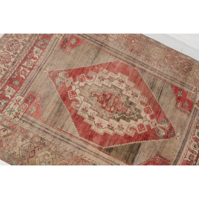 Authentic Faded Vintage Turkish Rug,Unique Anatolian Design For Sale - Image 10 of 10
