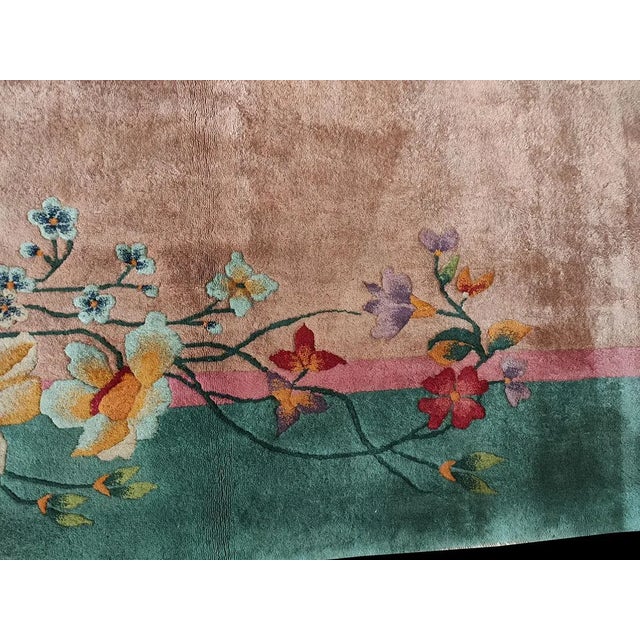 Antique Chinese Art Deco Rug 9' 0" x 11' 6" For Sale In New York - Image 6 of 6