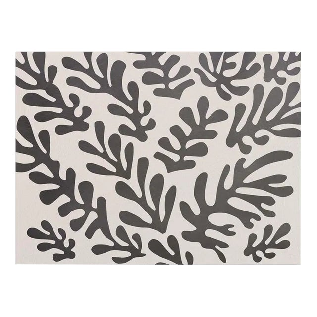 "Matissio No. 4 - Black on White" Textural Botanical Painting For Sale