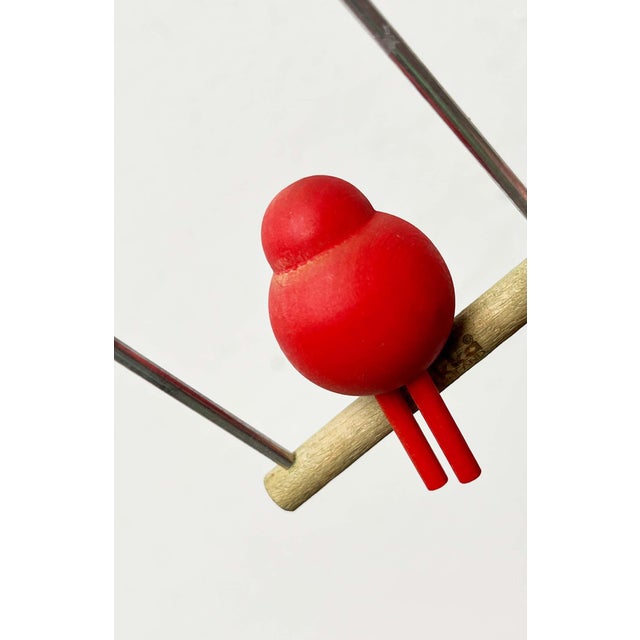 1960s Mid-Century Modern Red Bird Hangers from Aarikka, Finland, 1960s, Set of 2 For Sale - Image 5 of 12