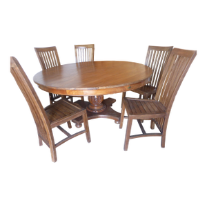 Vintage Outdoor/Indoor Teak Table and 5 Chairs by Chic Teak